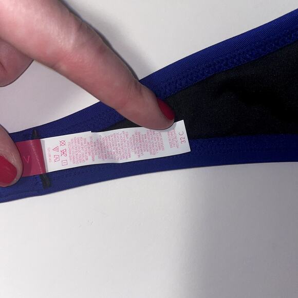 Victoria's Secret Bikini Top Womens 32C Blue Purple Gorgeous Padded Push Up - Picture 8 of 9